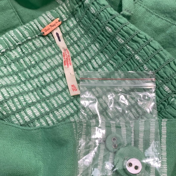 FREE PEOPLE SET Casual Friday Green Stripe Pants & Tank Top - Picture 8 of 16